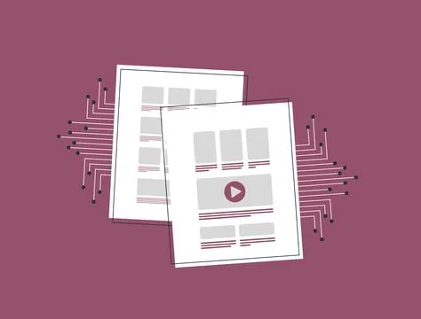 AI-powered AB testing illustration - UX research, digital optimization, user Illustrazione stock