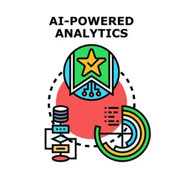 Ai powered analytics processing data visualization concept Stock Illustration