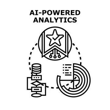 Ai powered analytics processing data visualization concept Stock Illustration