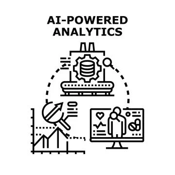 Ai powered analytics system processing patient data Stock Illustration