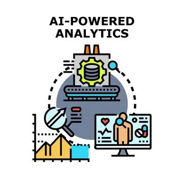 Ai powered analytics system processing patient data Stock Illustration