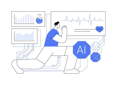 AI-Powered Athlete Performance Analysis abstract concept vector illustration. Stockillustratie