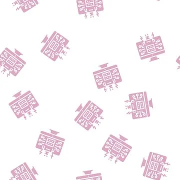Ai powered attacks glyph seamless pattern Stock Illustration