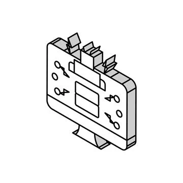 Ai powered attacks isometric icon vector illustration Stock Illustration
