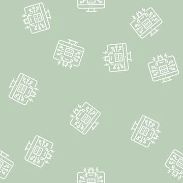 Ai powered attacks line seamless pattern Stock Illustration