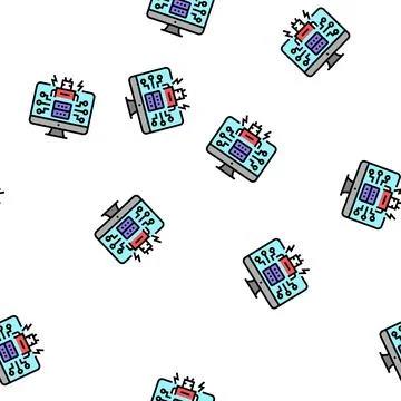 Ai powered attacks vector seamless pattern Stock Illustration