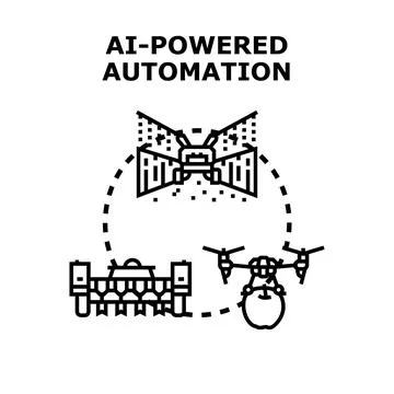 Ai powered automation advancing modern agricultural technology Stock Illustration