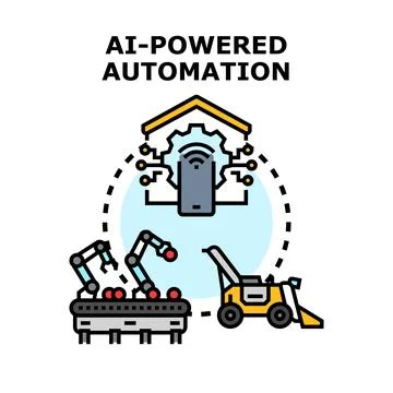 Ai powered automation concept for smart technology industry Stock Illustration