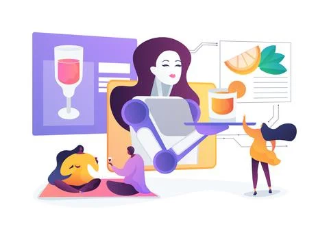 AI-Powered Beverage Personalization abstract concept vector illustration. Stock Illustration