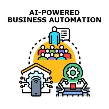 Ai powered business automation creating production efficiency Stock Illustration