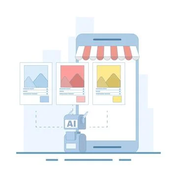 AI-powered chatbot concept for personalized shopping Stock Illustration