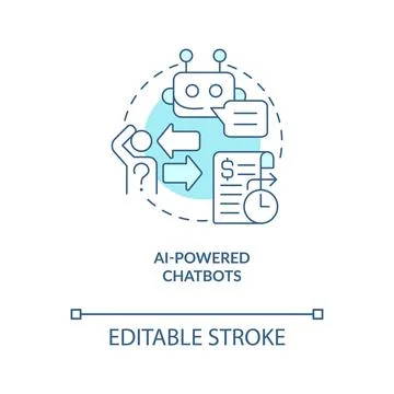 AI powered chatbots turquoise concept icon 스톡 일러스트