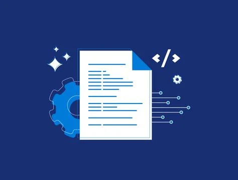 AI-powered code optimization tools. Website clean coding principles. Web Stock Illustration