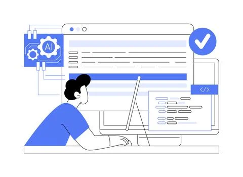 AI-Powered Code Review Platforms abstract concept vector illustration. イラスト素材