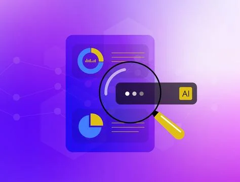 AI-powered competitive analysis with personalized business reports. Advanced ai Stock Illustration