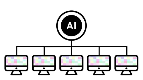 AI Powered Computer Network Icon Stock Footage 340305641