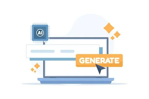 AI-powered content creation illustration Stock Illustration