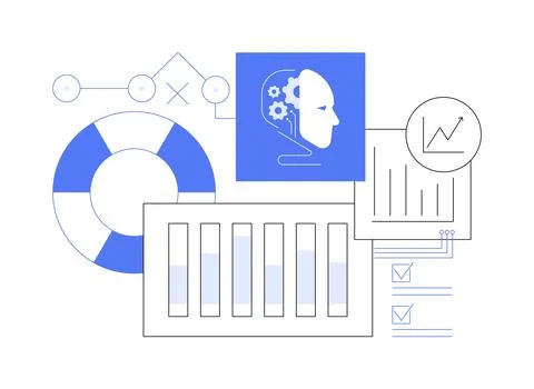 AI-Powered Crisis Response Simulation abstract concept vector illustration. Stock Illustration