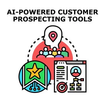 Ai powered customer prospecting strategy Stock Illustration