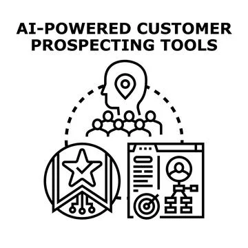 Ai powered customer prospecting strategy Illustrazione stock