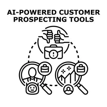 Ai powered customer prospecting tools finding leads 스톡 일러스트