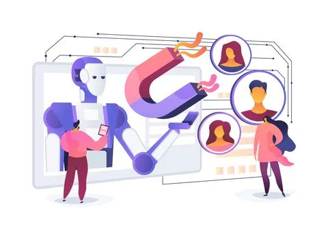 AI-Powered Customer Retention Tools abstract concept vector illustration. Ilustração Stock