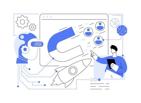 AI-Powered Customer Retention Tools abstract concept vector illustration. Illustrazione stock