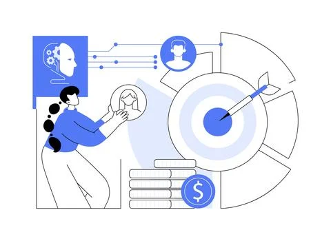 AI-Powered Customer Segmentation abstract concept vector illustration. 스톡 일러스트