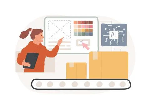 AI-Powered Customization abstract concept vector illustration. イラスト素材