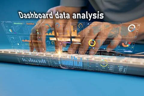 AI-powered dashboard data analysis concept Stock Photos