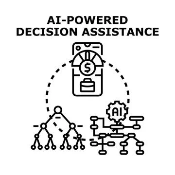 Ai powered decision assistance concept illustration Stock Illustration