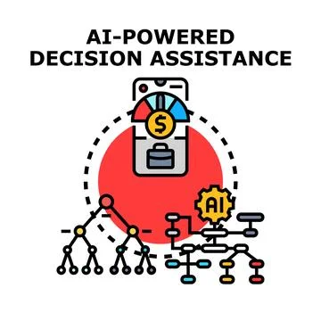 Ai powered decision assistance concept illustration Stock Illustration