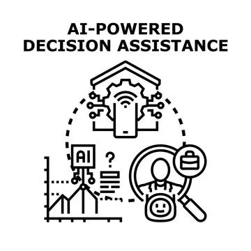 Ai powered decision assistance innovating business intelligence Stockillustratie