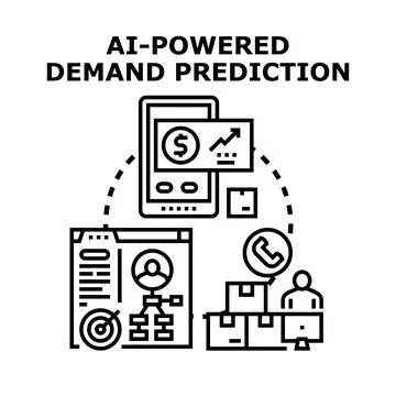Ai powered demand prediction optimizing business processes Stock Illustration