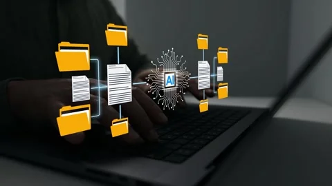AI powered document Stock Footage 343625058