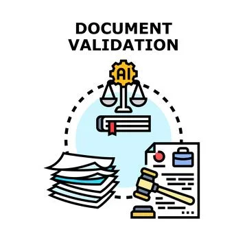 Ai powered document validation and legal process Stock Illustration