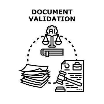 Ai powered document validation and legal process Ilustración de archivo