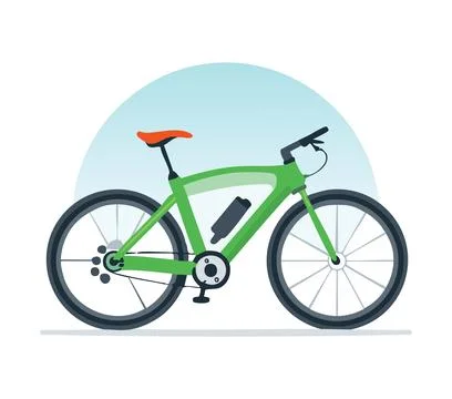 A AI-powered E-bike simple illustration Stock Illustration