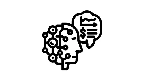 Ai powered financial advisor fintech line icon animation Stock Footage 326748464