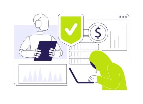 AI-Powered Fraud Detection abstract concept vector illustration. Stock Illustration