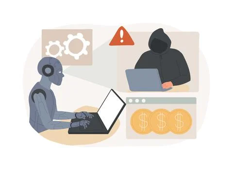 AI-Powered Fraud Detection abstract concept vector illustration. Stock Illustration