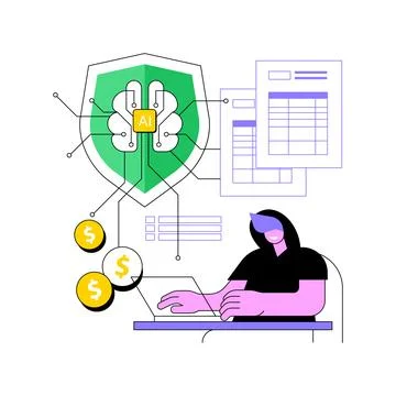 AI-Powered Fraud Detection abstract concept vector illustration. Stock Illustration