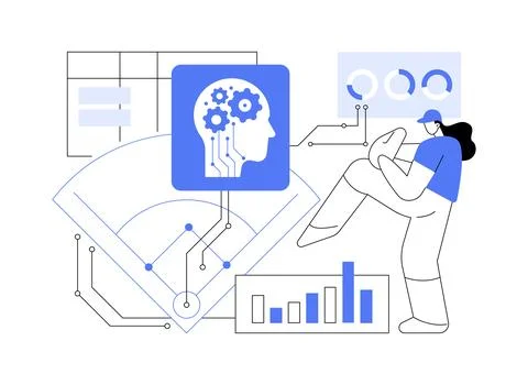 AI-Powered Game Simulations abstract concept vector illustration. Stock Illustration