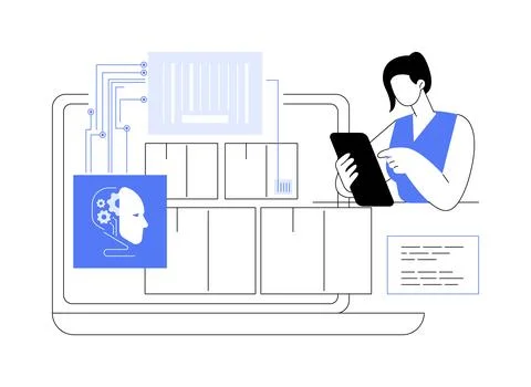AI-Powered Inventory Management abstract concept vector illustration. イラスト素材
