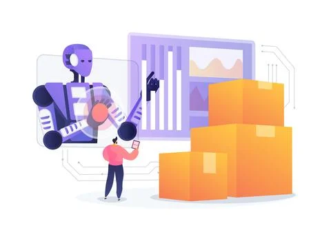 AI-Powered Inventory Management abstract concept vector illustration. Stock Illustration