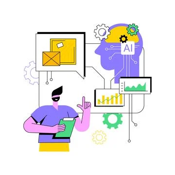 AI-Powered Inventory Management abstract concept vector illustration. 库存插图