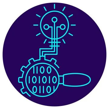 AI-Powered Knowledge Discovery icon. Vector thin line illustration Illustrazione stock