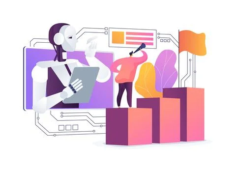 AI-Powered Leadership Coaching abstract concept vector illustration. Ilustração Stock