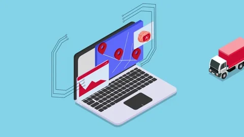 AI-Powered Logistics and Route Optimization for Supply Chain Management 3d .. Video stock 302533824