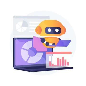AI-powered marketing tools abstract concept vector illustration. 스톡 일러스트